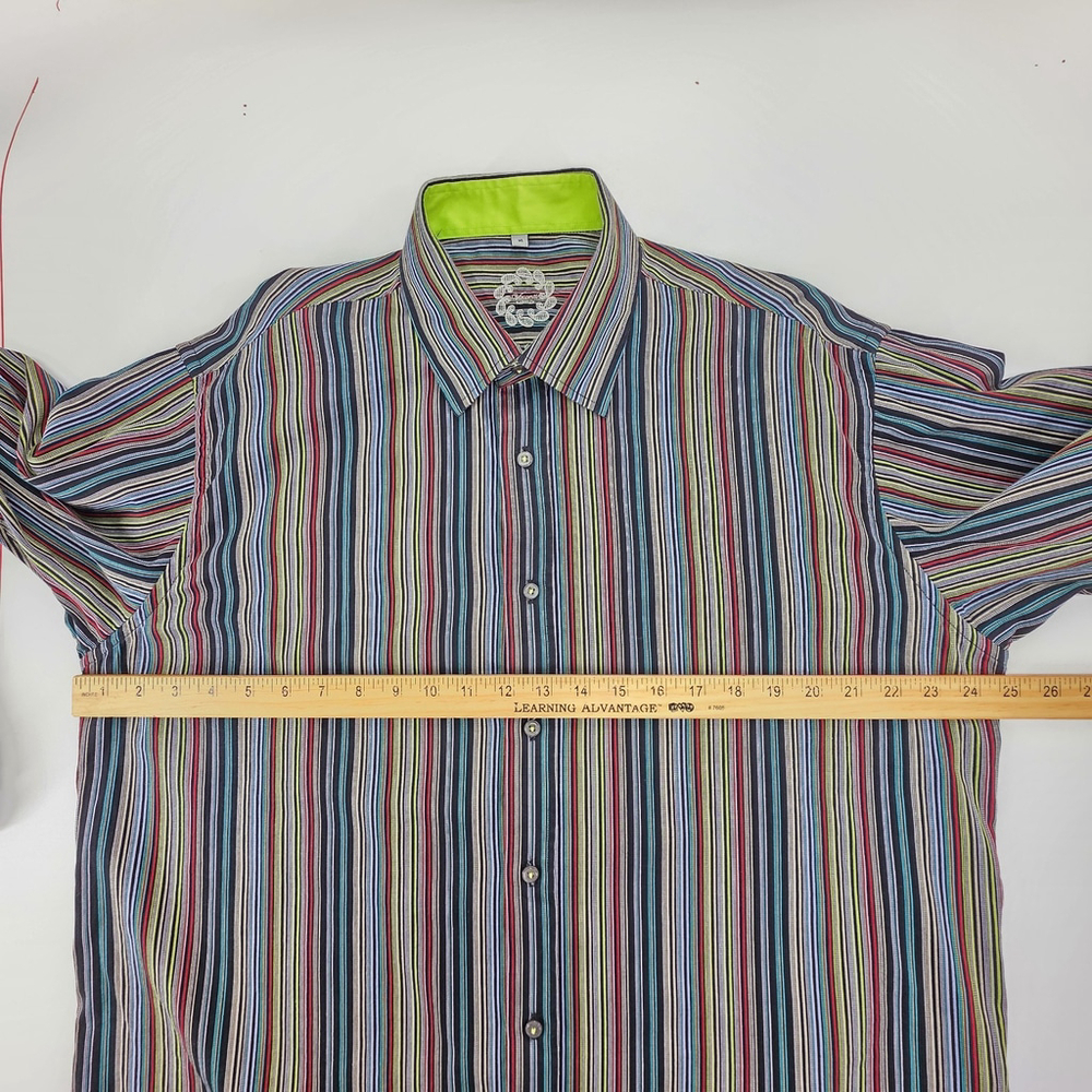 Modern Statement Visconti Dress Shirt Men’s XL Multicolor Stripe Date Night - Picture 12 of 13